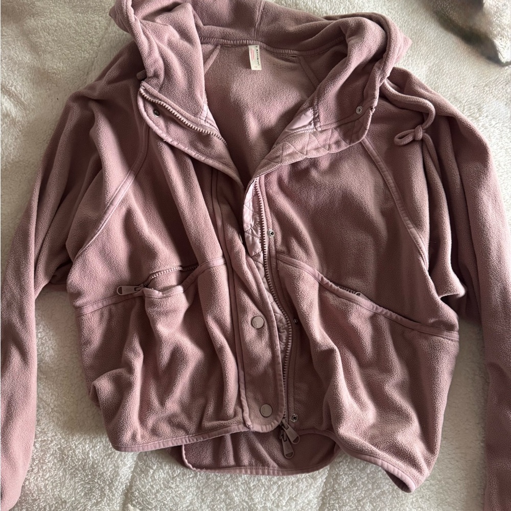 Pink Hooded Fleece Jacket